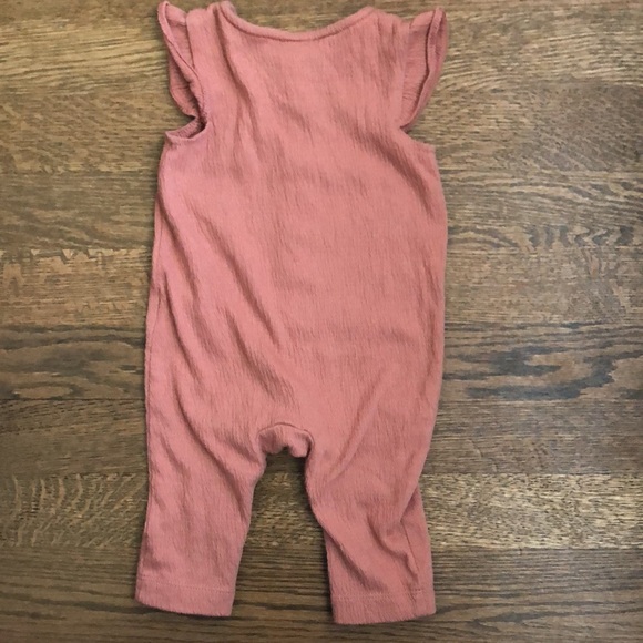 Carters Baby Girl Crinkle Jumpsuit and Bow Headwrap Set, Size 3 Months - Picture 4 of 6